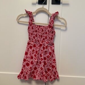Pink and red floral girls xs vineyard vines dress.